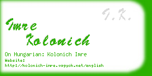 imre kolonich business card